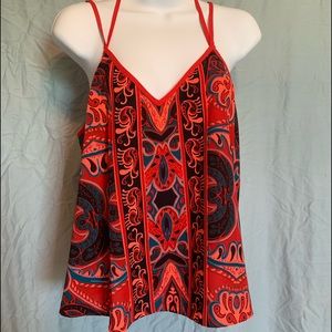 Spaghetti strap multi-colored Bright top